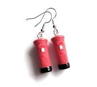 Handmade Red Post Letter Mail Box - Fun Earrings - Gift Boxed - Postman Postlady
