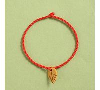 Handmade Red Rope Bracelets with Artistic Wooden Charms and Beaded Components for Everyday and Culture (Big Fish)