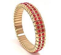 Handmade red ruby bracelet gift for wife 96 handset austrian crystal rubies bracelet bangle jewelry gift for her 24k gold mothers day gift for mom 2ct