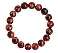 Handmade Red Tigers Eye Bracelet for Men & Women | Natural Stone Beaded Stretch Bracelet for Luck, Wealth & Courage(10mm)