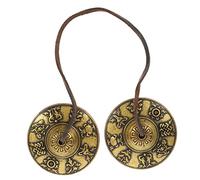 Handmade Religious with Harmonic for Yoga Tones Practices and Copper Cymbal Bell, Portable Percussion Instrument Meditation Marching Ceremony, Buddhist