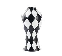 Handmade Resin Flower Vase，Modern Geometric Design Vase for Living Room, Bathroom，Table, Shelf，Kitchen，Decoration,Simple Nordic Style Home Accessories in Decorative (BlackWhite-02)