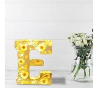 Handmade Resin Letters with Flowers,Floral Night Light, 2024 New Resin Night Light Letter, Floral Resin Night Light Letter, Floral Resin Night Light, Flower Resin Letters with Led Light (E)