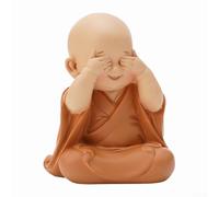 Handmade Resin Little Monk Sculpture, Chinese Style Buddha Statue Figurine for Home Office Car Decoration, Exquisite Craft Ornament(1#)