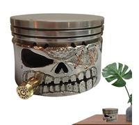 Handmade Resin Piston Skull Sculpture - Sculpture Skull Face Figure | Decorative Ornament for Car Lovers Garage, Office, Table, Living Room