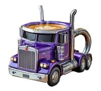 Handmade Resin Truck Craft, European-Style Coffee Mug Truck, The Resin Offers a Unique Tactile Experience, is Easy to Clean, and is Perfect for Home Display.(Purple,13 * 11.5 * 12cm)