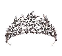 Handmade Retro Crystal Leaves Tiaras Crowns Princess Queen Prom Rhinestone Veil Tiara Wedding Hair Accessory Wedding Hea