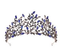 Handmade Retro Crystal Leaves Tiaras Crowns Princess Queen Prom Rhinestone Veil Tiara Wedding Hair Accessory Wedding Hea