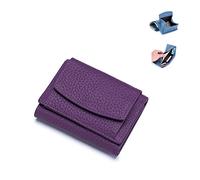 Handmade Rfid Soft Leather Purse - Women's Foldable Short Wallet, Minimalist Small Trifold Wallet, Lady Pocket Coin Purse, Multi Card Holders Wallet (1)