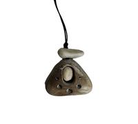 Handmade river stone pendant with adjustable cord,River stone necklace, gift for men and women,10172