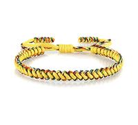 Handmade Rope Buddha Anklet Bracelet Tibetan Buddhist Braided Thread Knots Bangles for Women and Men Bracelets,Yellow Rope 1