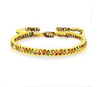 Handmade Rope Buddha Anklet Bracelet Tibetan Buddhist Braided Thread Knots Bangles for Women and Men Bracelets,Yellow Rope 2