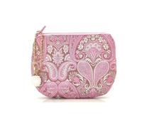 Handmade Rosary Pouch Women Coin Purse Silk Jewelry Bag Brocade Zipper Wallet, Pink, Flower Pattern