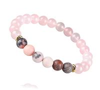 Handmade Rose Quartz Bracelet, Pink Crystal Stone Love Friendship Chakra Bracelet, Prosperity Business Money Energy Wealth Good Luck Feng Shui Beaded Bracelet for Men Women