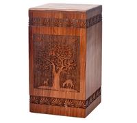 Handmade Rosewood Urn Box for Human Ashes, Wooden Pets Ashes Burial Urn Box Cremation Urn for Loving Memory (Rosewood, L(11.25X6.25”)250CU)
