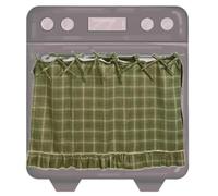 Handmade Ruffle Trim Oven Skirt | Embroidered Stove Protector | Farmhouse Kitchen Curtain with Bow Tie for Home Cafe Stove Dishwasher House Decoration