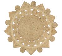 Handmade Rug Home Living Room Floor Protector Carpet Mat Braided Jute vidaXL