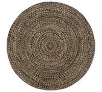 Handmade Rug Jute Black and Brown 180 cm Indoor Floor Mat Carpet vidaXL
