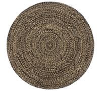 Handmade Rug Jute Black and Brown 210 cm