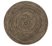 vidaXL Handmade Rug Jute Black and Natural 120cm Room Flooring Area Carpet Mat