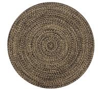 Handmade Rug Jute Black and Natural 90 cm Berkfield Home Black 100cm diameter