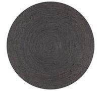 Handmade Rug Jute Round 150cm Dark Grey Room Floor Protector Carpet vidaXL