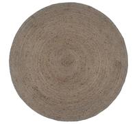 Handmade Rug Jute Round 240 cm Grey Berkfield Home Grey 100cm diameter
