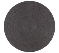 vidaXL Handmade Rug Jute Round 90cm Dark Grey Room Floor Protector Carpet