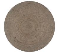 vidaXL Handmade Rug Jute Round 90cm Grey Floor Protector Carpet Mat Decoration
