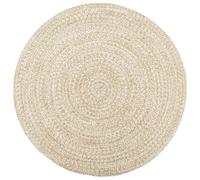 Handmade Rug Jute White and Brown 180 cm Berkfield Home White 100cm diameter