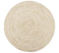 Handmade Rug Jute White and Brown 210 cm Indoor Floor Mat Carpet vidaXL