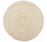 Handmade Rug Jute White and Brown 240 cm Berkfield Home White 100cm diameter