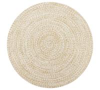 vidaXL Handmade Rug Jute White and Natural 120 cm