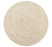 Berkfield Handmade Rug Jute White And Natural 120 Cm