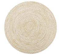 Handmade Rug Jute White and Natural 150 cm Berkfield Home White 100cm diameter