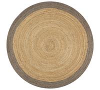 vidaXL Handmade Rug Jute with Olive Green Border 90cm Floor Protector Carpet