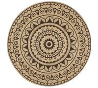 Handmade Rug Jute with Dark Brown Print 120 cm Berkfield Home Brown Medium