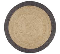 Handmade Rug Jute with Dark Grey Border 210 cm Berkfield Home Brown 100cm diameter