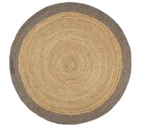 Handmade Rug Jute with Grey Border 210 cm Berkfield Home Brown Medium