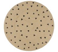 Handmade Rug Jute with Triangle Print 120 cm Berkfield Home Black 100cm diameter