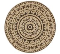 Berkfield Handmade Rug Jute With Dark Brown Print 150 Cm