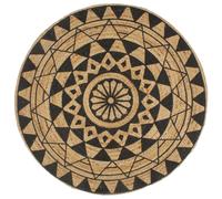 Handmade Rug Jute with White Print Floor Carpet Area Rug Floor Mat vidaXL