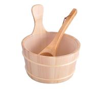 Handmade Sauna Bucket - 4L Pine Wood Spa Container, Sturdy Wooden Ladle, Eco Friendly Bathing Accessory, Traditional Sauna Tool, Heat Resistant Water Holder | Spa Home Relaxation
