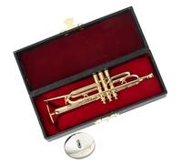Handmade Saxophone Brass Gold Plated Musical Instrument Decorative Brass Replica Trumpet with Protective Case for Music Lovers