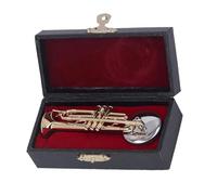 Handmade Saxophone Brass Gold Plated Musical Instrument Decorative Brass Replica Trumpet with Protective Case for Music Lovers