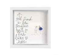 Handmade Sea Glass Friendship Frame Kit with Acrylic and Wood for Unique Craftsmanship and Lasting Memories, Decorative Wall Art to Celebrate Strong Bonds and Relationships