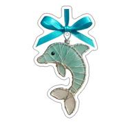 Handmade Sea Glass Ocean Ornament,2D Coastal Christmas Tree Hanging Decor,Hand Silver Wire Wrapped Sea Glass Christmas Decor,S-ea Turtle Octopus Seahorse Fish Beach DecorGifts for Home,Beach Lovers