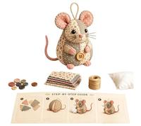 Handmade Sewing Mouse Ornament Decoration DIY Craft Handmade Animal Art Project Set for Beginners, Adults, Women, Enthusiasts, Family, Home, Birthday, Holiday