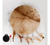 Handmade Shaman Drum, 16/18/20 Inch Buffalo Hide Frame Drum, Native American Design, Ritual Ceremonial Hand Drum for Spiritual Music - Original Color Model (45cm)
