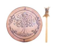 Handmade Shaman Drum Handcrafted Wooden Frame, Retro Color